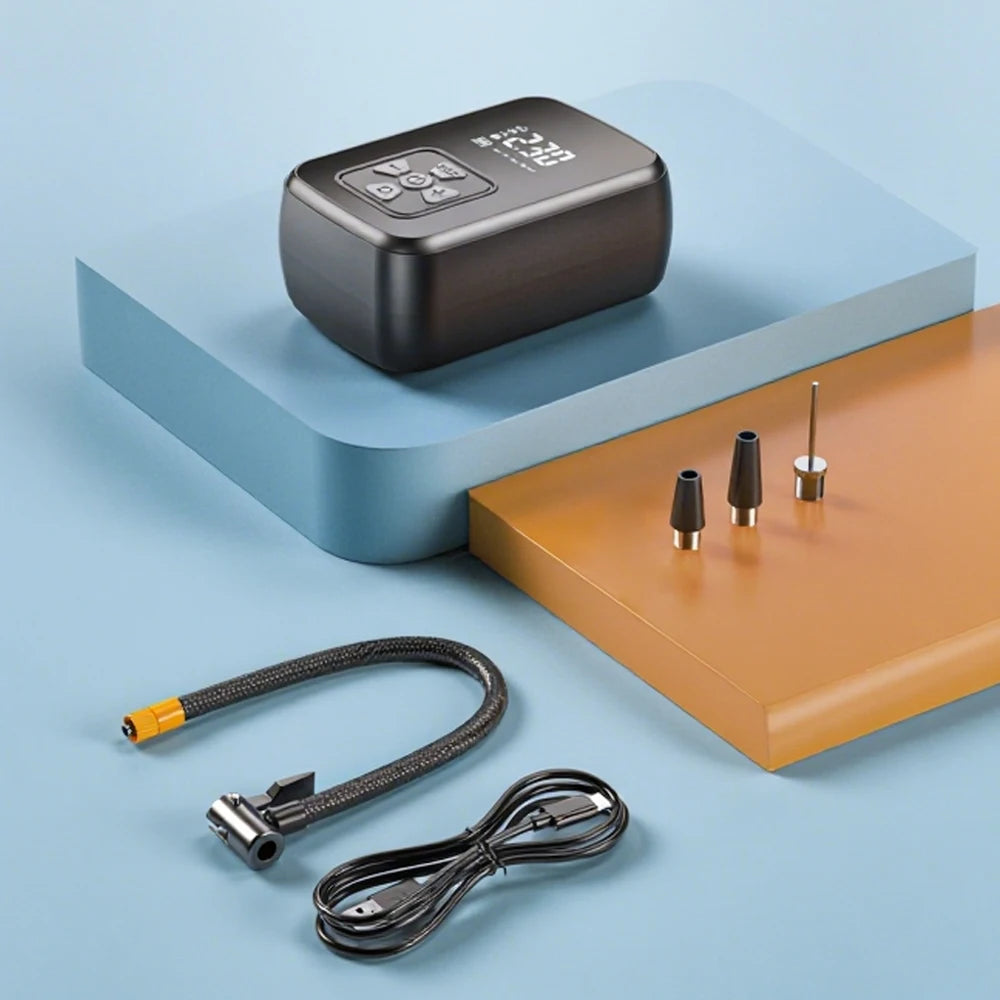 Gonfleur Portable Rechargeable — Voiture, Moto, Vélo, Ballon