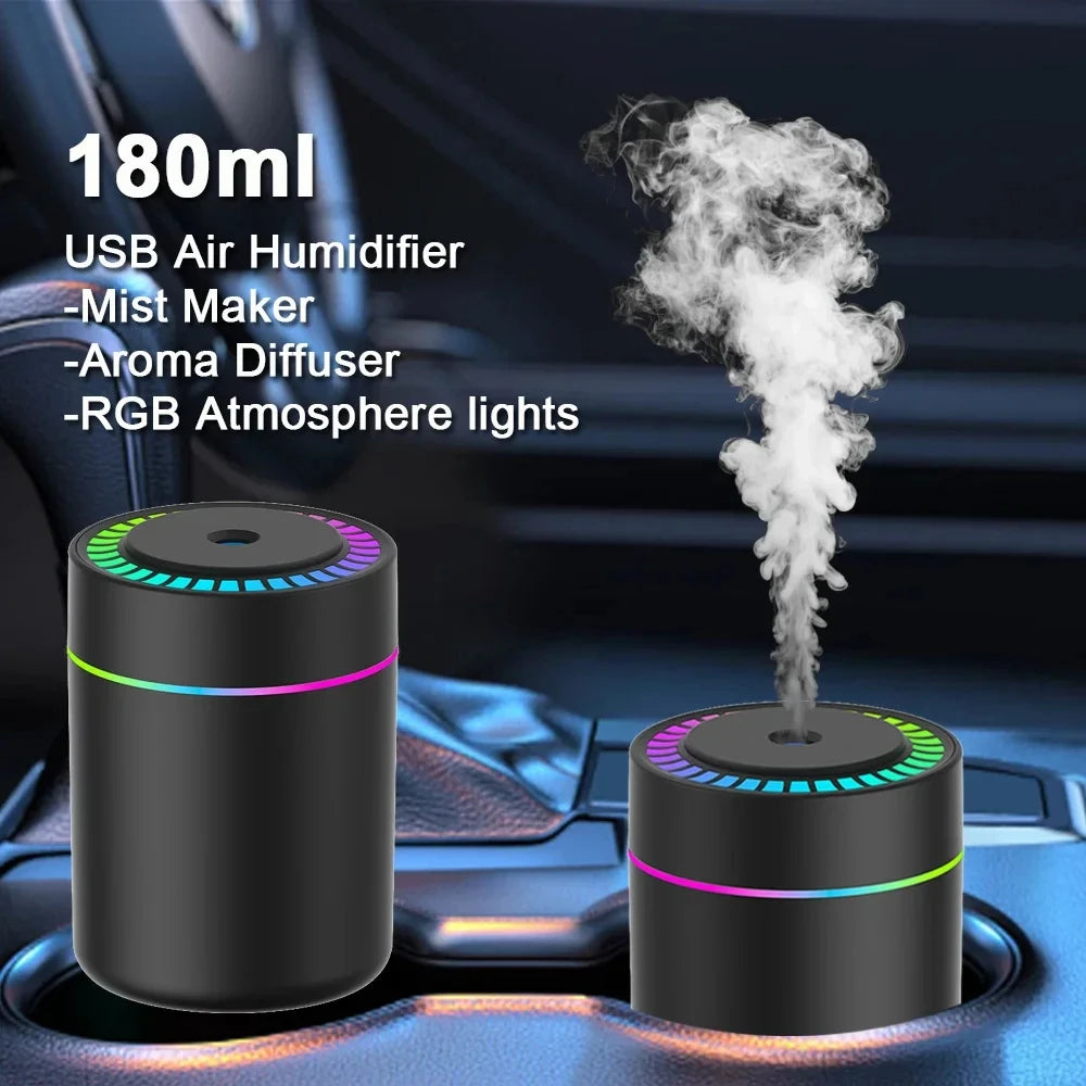 Humidificateur USB Mini — Diffuseur d'Arômes & Purificateur avec Lumière
