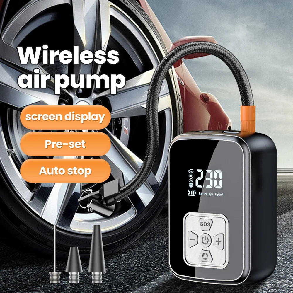 Gonfleur Portable Rechargeable — Voiture, Moto, Vélo, Ballon