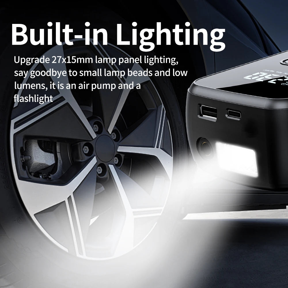 Gonfleur Portable Rechargeable — Voiture, Moto, Vélo, Ballon